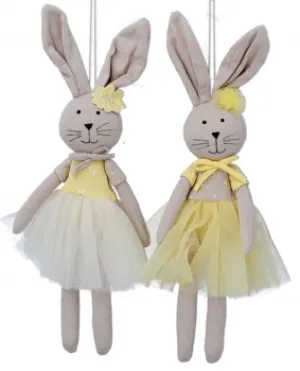 Dressed Pair of Rabbit Decorations in Tutus